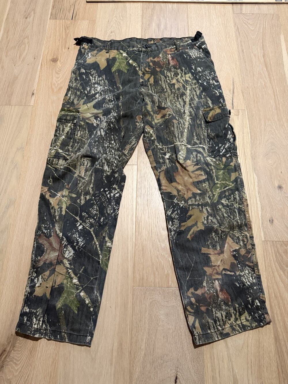 Vintage Mossy Oak Pants Men's Large (36-38) Camo Cargo Field Staff Camouflage